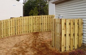 Wood Fence with Wood A/C Enclosure